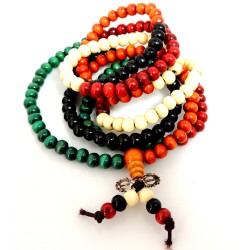 Bracelet perles de bois de santal  4 couleurs, multirangs , unisexe