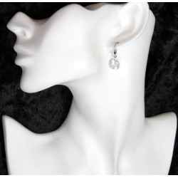 Boucles d'oreilles en argent 925 et cristal autrichien blanc