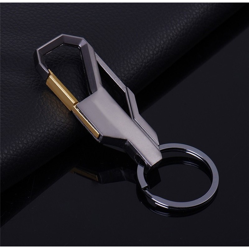 Porte-clés design en acier inoxydable 2 couleurs