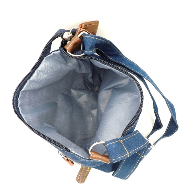 Petit sac à main en jean denim avec poches extérieures